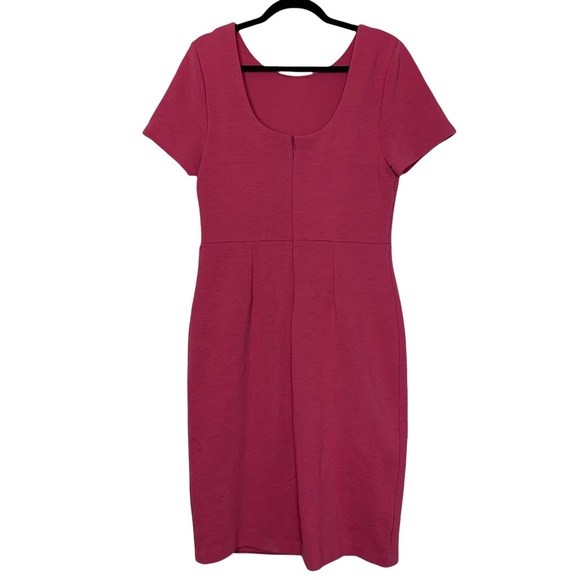 Boden Ribbed Short Sleeve Cutout Back Fitted Empire Waist Pencil Dress US 12R - Picture 5 of 8